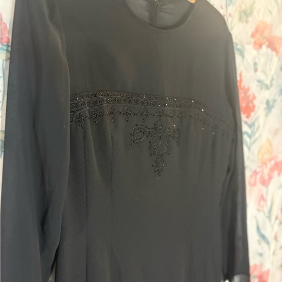 Vintage Donna Morgan Black Long Sleeve Dress - Picture 3 of 11